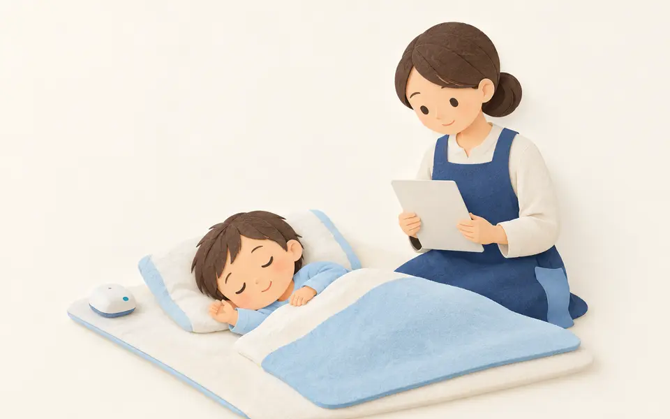 睡眠中の事故防止機器　導入後も目視確認と記録が基本です